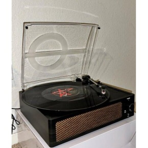 New Record Player with Speaker Vintage Belt-Driven Turntable Support 3-Speed - Picture 2 of 4